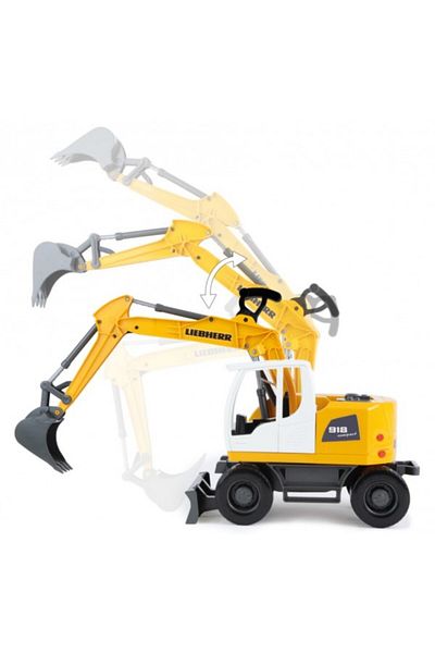 LENA Plastic Excavator Liebherr A918 Litronic Worxx Functional Bucket 48 Cm For Children