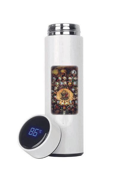 DKDZ SHOP Ottoman Coat of Arms Printed Steel Thermos with Indicator 450ml.-014