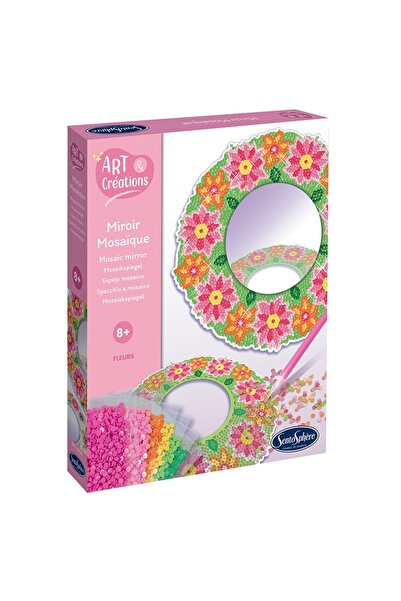Sentosphere Kreativní sada s diamanty / kamínky - Zrcadlo s květinovou mozaikou