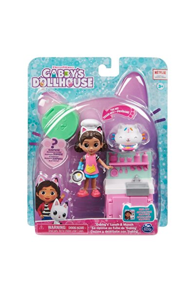 Spinmaster Gabbys Dollhouse Set Papusa 9.7Cm Cu Pisicuta Bucataria Lui Gabby