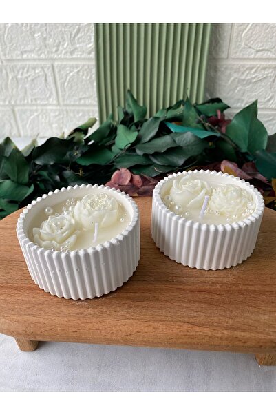 CevDen Tabaklı Mum Dekoratif Mumluk Özel Tasarım Mum 2'Lİ