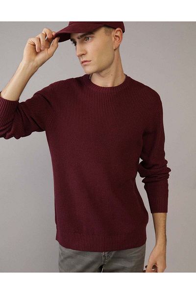 AMERICAN EAGLE AE Waffle Crew Neck Sweater