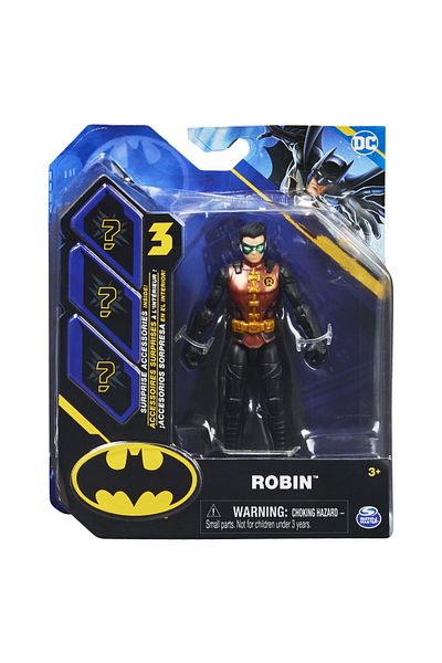 Batman ARTICULATED ROBIN FIGURINE 10CM WITH 3 SURPRISE ACCESSORIES