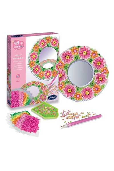 Sentosphere Creative kit with diamonds / rhinestones - Flower mosaic mirror
