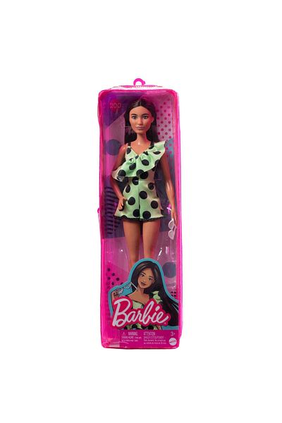 mattel Barbie Fashionista Brunette Doll With Green Jumpsuit