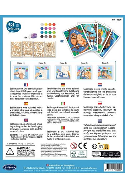 Sentosphere Kreativní sada s barevným pískem - Sablimage Animal Couples