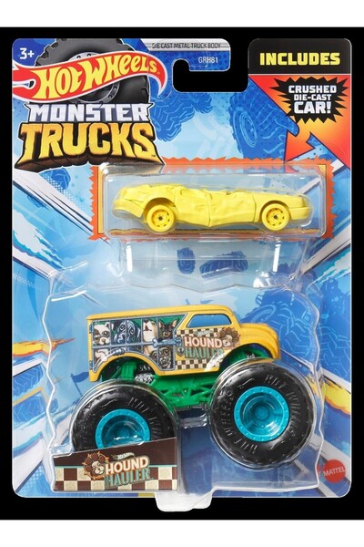 Evelise HOT WHEELS MONSTER TRUCK SI MASINUTA METALICA HOUND HAULLER