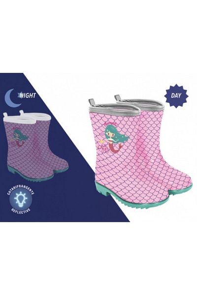 Perletti Mermaid Rubber Boots With Reflective Edge - Sizes 28 29