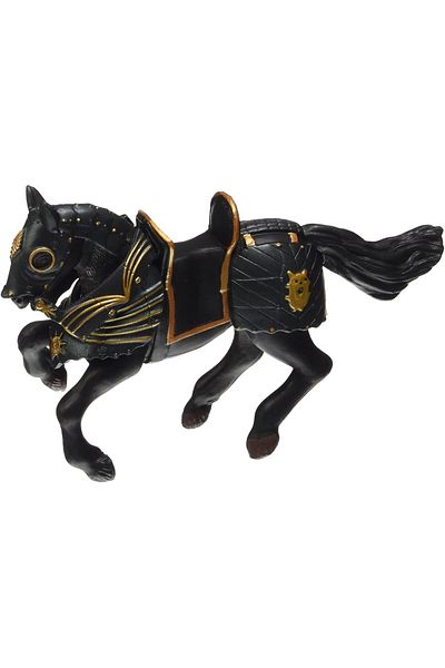 Papo Black Horse in Armor Figurine