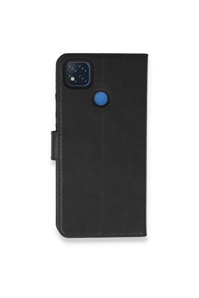 Bilişim Akademi Xiaomi Redmi 9C Kılıf Deri Kartlıklı Kılıf Kapaklı Kılıf - Siyah
