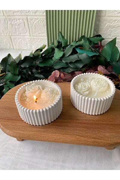 CevDen Tabaklı Mum Dekoratif Mumluk Özel Tasarım Mum 2'Lİ