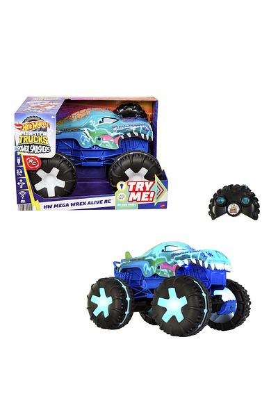 mattel Hot Wheels Monster Truck Mega Wrex Alive Rc Scara 1 La15