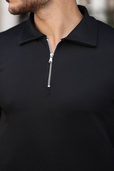 CAN Half Zipper Polo Neck Twist Sweat