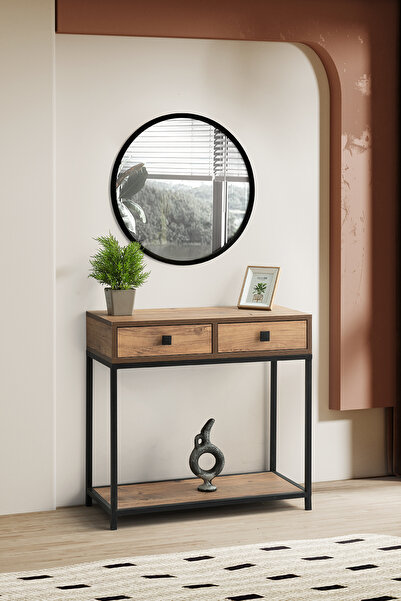 Viento Mobilya Kaşmir Dresuar & Zenit Ayna Takımı - Diş Budak Desen, Siyah Me...