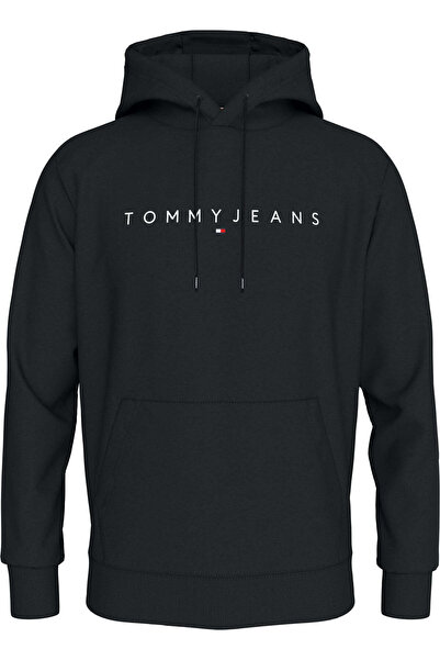 Tommy Hilfiger Erkek Siyah Kapüşonlu Sweatshirt