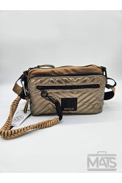 21K SMART BAGS Smart bags parachute satin fabric 3249 coffee copper shoulder bag