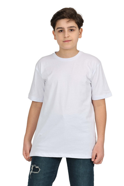 ERDEM KIDS Tricou alb pentru băiat, cu mânecă scurtă, fără imprimeu, de bază,...