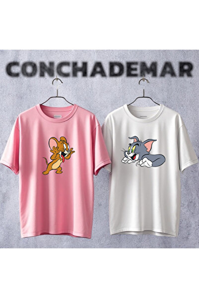 Vordevia Μπλουζάκι υψηλής ποιότητας Tom and Jerry Lover Combination Oversize