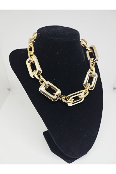 ESUSO Kalın Gösterişli Paslanmaz Kararmaz Kadın Kolye , Zincir Kolye ,