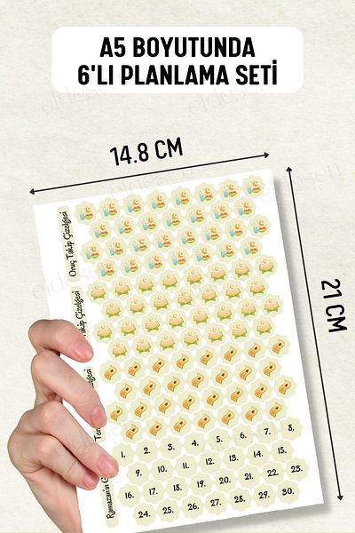 Eldesen Tasarım 4 Sticker Set / Bullet Journal / Scrapbook / Sticker / Sticker Kit