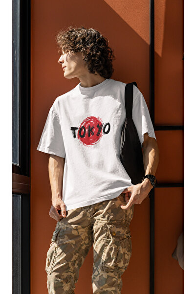 MG Tokyo Printed Men's Crew Neck Cotton Oversize Short Sleeve T-Shirt