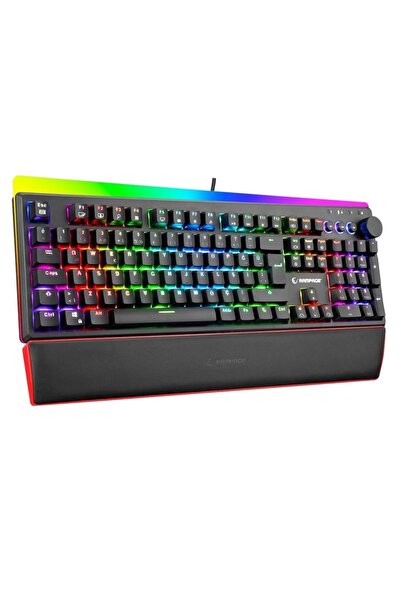 Rampage Kb-r97 X-tracer Siyah Usb Rgb Aydınlatmalı Blue Switch Bilek Destekli Gaming Oyuncu Mekanik Klavye