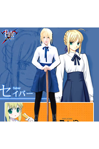 Butic Anime Cosplay Artoria Pendragon Fate Stay Night Elbise Kostüm
