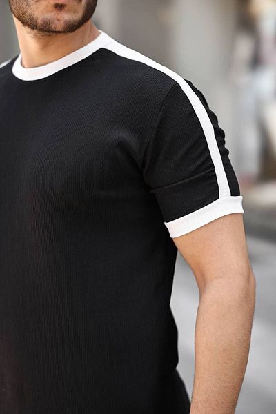 CAN Crew Neck Piece Wrapped Fabric Tshirt