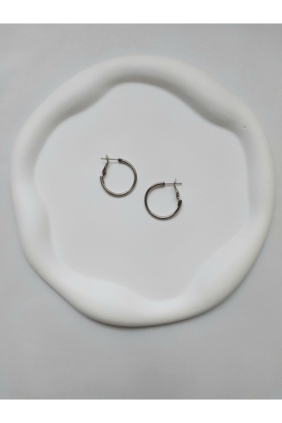 Alexis Carrel Kadın Gümüş Renk Klipsli Halka Küpe - 2cm