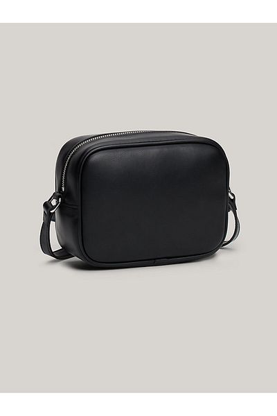 Tommy Hilfiger Women's Black Shoulder Bag - Logo Detail, Zipper and Multi-Pocket AW0AW16274-BDS