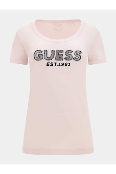 Guess Dámské tričko Ss Rn Mesh Logo