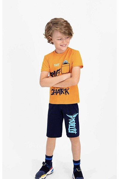 ROLY POLY Boy&#39;s Orange Bermuda Set - Rp2359-2