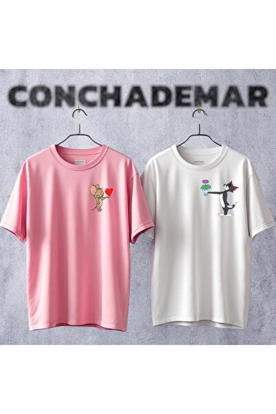 Vordevia Tom i Džeri Kombinacija Ljubitelja Cveta i Srca Oversize kroj Visoko...