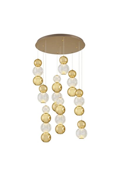 Özcan Aydınlatma Özcan Aydınlatma 4136-9A-03 9'Lu Güneş Sarkıt Avize Sarı