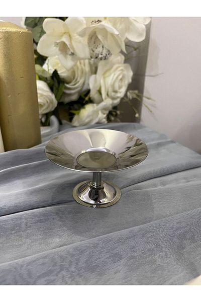 ÖZBURAK Steel Footed Turkish Delight Bowl, Refreshment Bowl & Breakfast Bowl Diameter: 10.5 Height: 7 cm