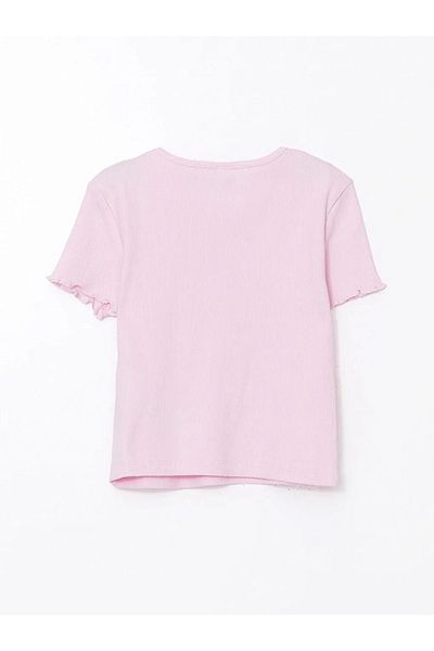 LC Waikiki Κοριτσίστικο μπλουζάκι LCW ECO Pink Crew Neck