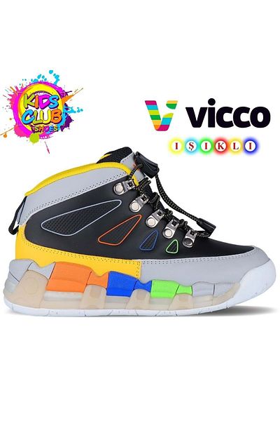 Vicco Orthopedic Lighted Children's Boots - Ellen Phylon, Rubber Sole, Black