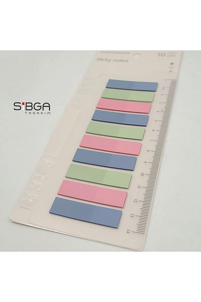 sibga tasarım Transparent Colored Post-It Note Paper - 200 Sheets Bookmark Sticker