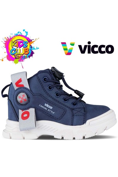 Vicco حذاء ماركوس للأطفال لتقويم العظام بنعل مطاطي باللون الأزرق الداكن