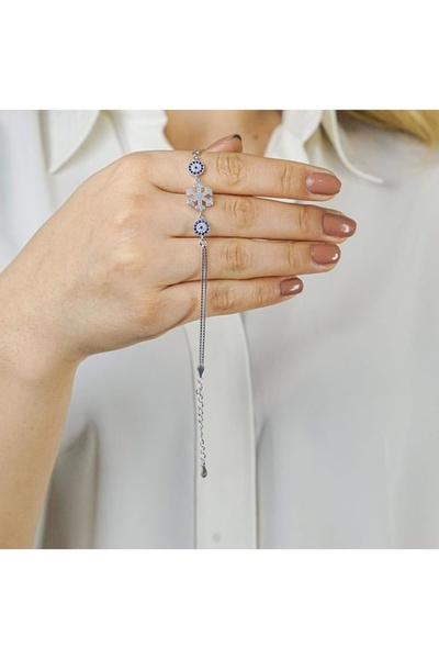 Münteha silver 925 Ayar Gümüş Nazar Boncuklu Kar Tanesi Bileklik