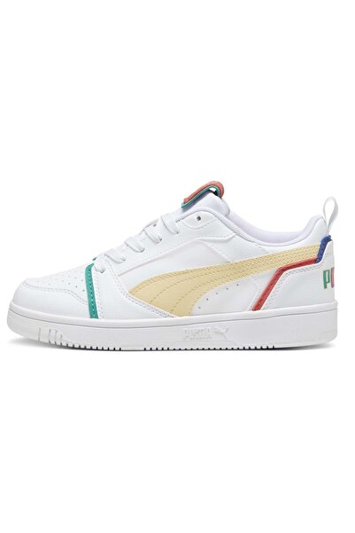 Puma 395568-01 Rebound V6 Lo R,S, B Jr Încălțăminte sport unisex ALBE