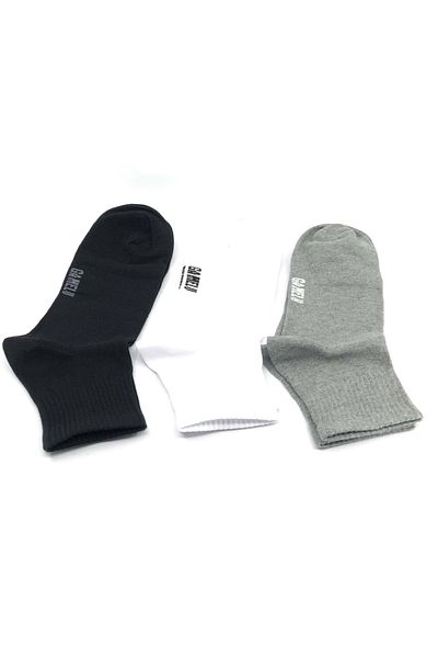 Kocamanlar Ayakkabı Βαμβακερές κάλτσες Gamelu 3 τμχ Unisex Κοντές κάλτσες τένις ΜΑΥΡΟ-ΓΚΡΙ-ΛΕΥΚΟ