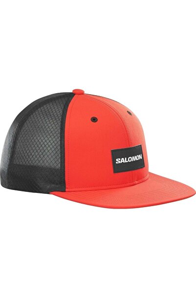 Salomon LC1680300 - Červená Unisex Trucker Flat Cap Klobouk