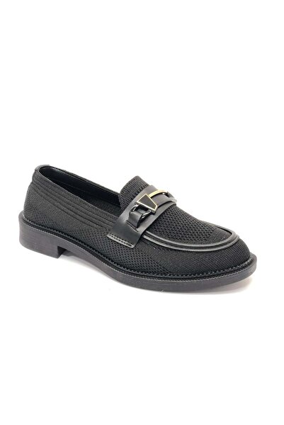 Kids Club Shoes Feles Cu Cataramă Tricotaj Detaliat Loafer Pantofi Balerini D...