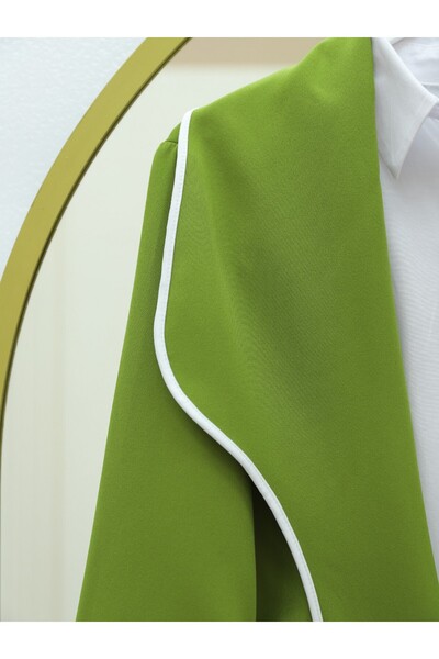 Modamorfo F.Green Belted and Ribbed Trousers Set