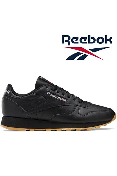 Reebok Model Gy0954 - Unisex černá klasická kožená obuv pro volný čas, gumová podrážka