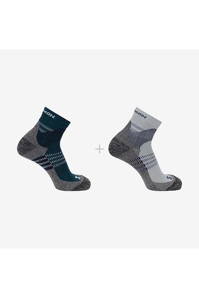 Salomon LC2166200 X Ultra Access Quarter 2 Pack Socks - сиво/синьо