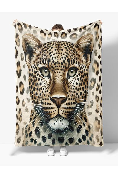 Erays Home Leopard Pattern Printed Fleece Blanket Tv Blanket Leopard Youth Fleece Blanket