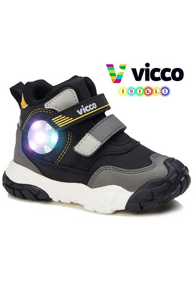 Vicco Sumo Lighted Baby Boy Black Boots 946.b21k.206