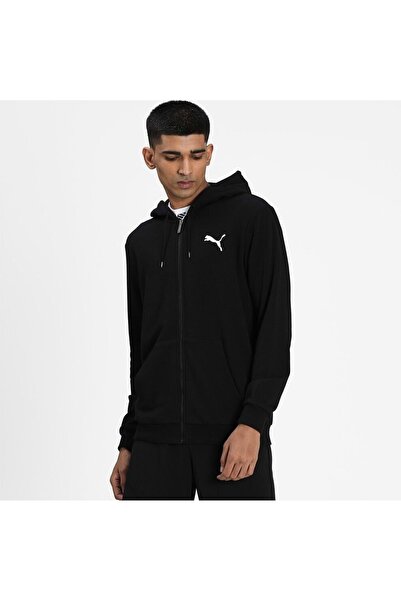 Puma ESS Small Logo FZ Hoodie - Ανδρικό φούτερ με μαύρη κουκούλα TR 586704   με φερμουάρ